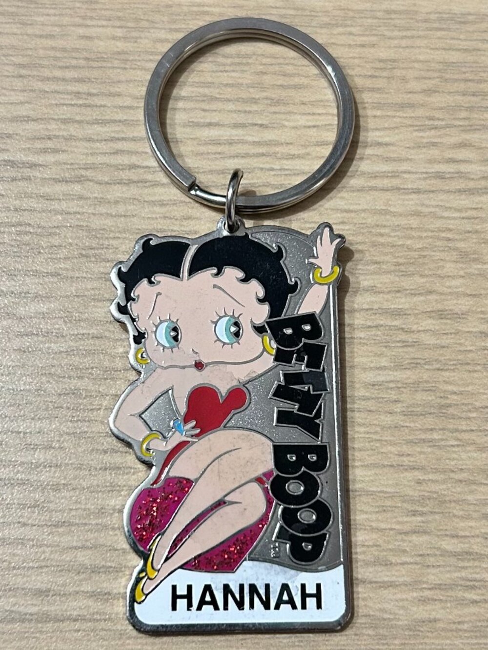 Universal Studios Vintage Betty Boop Hannah Personalized Enamel Keychain